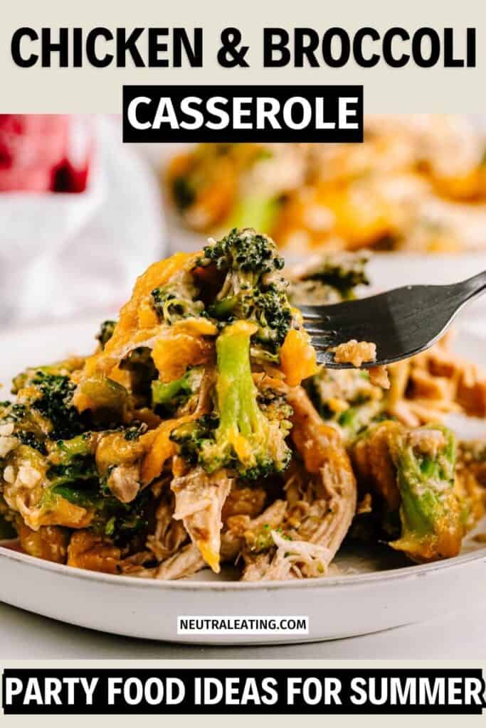 Chicken Broccoli Casserole for a Summer Party! Chicken Casserole Ideas for a Group.