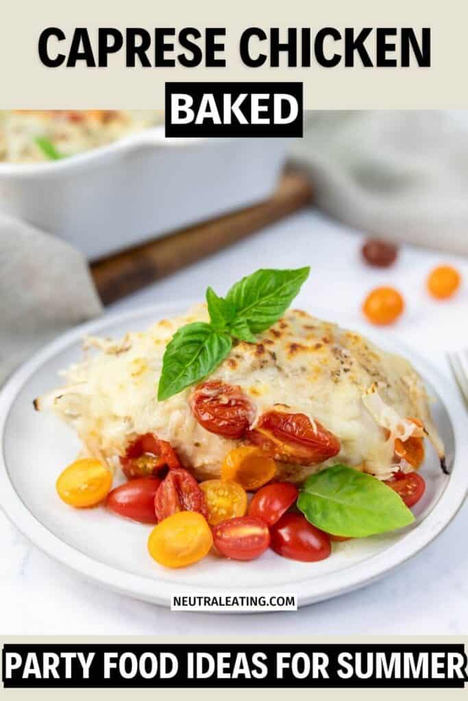 Baked Chicken Caprese Party Recipe! Easy Chicken Recipes for a Large Crowd.