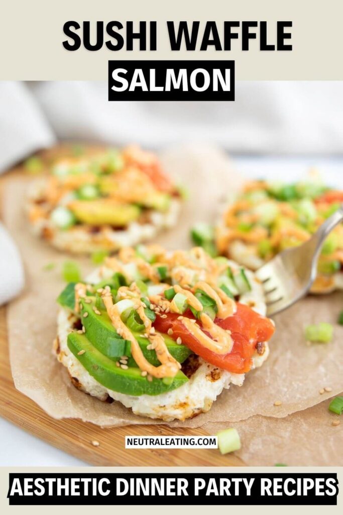Healthy Sushi Recipe for a Party! Aesthetic Sushi Waffle Ideas.