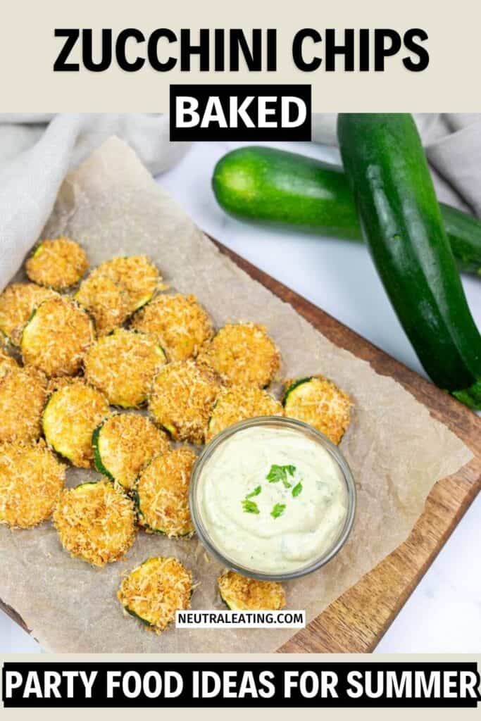 Baked Zucchini Chips! Quick Easy Summer Appetizer for a Crowd.