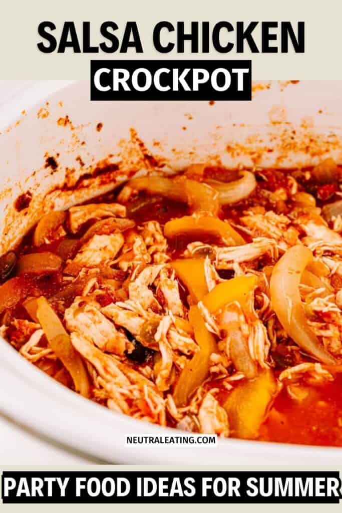 Summer Salsa Chicken Crockpot Recipe! Healthy Instant Pot Chicken for a Crowd.