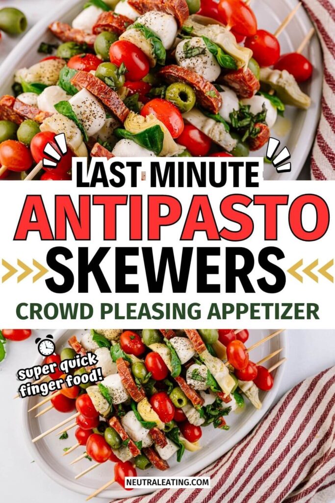 Antipasto Kabob Skewers! Easy Potluck Ideas.