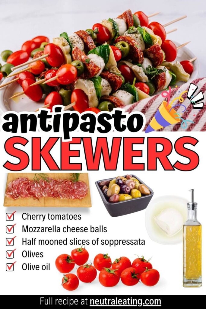 Simple Antipasto Skewers! Easy Finger Food Recipes.