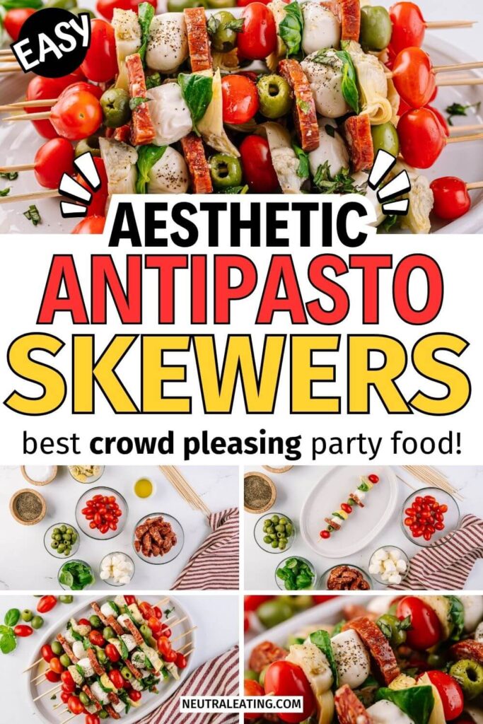 Healthy Antipasto Skewer! Greek Appetizer Recipes.