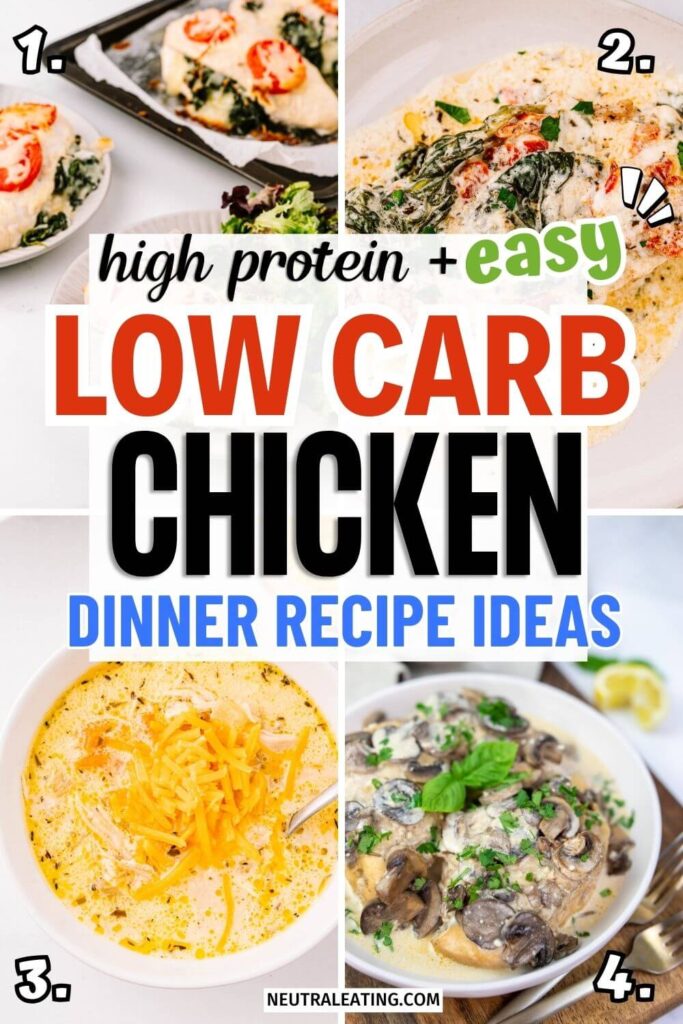 Low Carb Chicken Dinner Ideas! Easy Prep High Protein Meals.