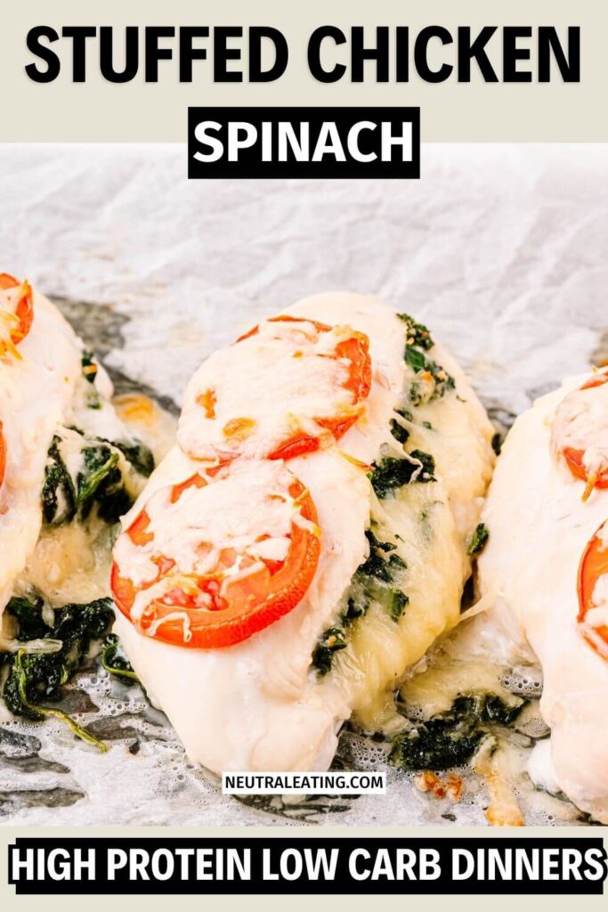 Low Carb Spinach Stuffed Chicken Breast Recipe! High Protein Easy Chicken Recipe.