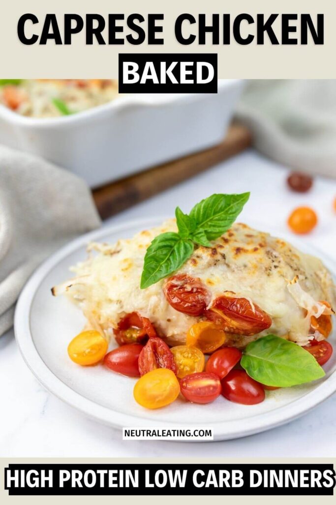 High Protein Caprese Chicken Dinner! Low Carb Summer Meals.