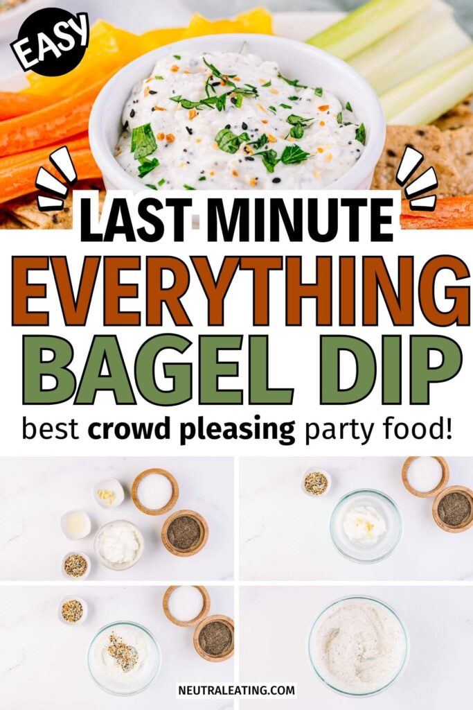 Easy Everything Bagel Vegetable Dip! Healthy Potluck Appetizer.