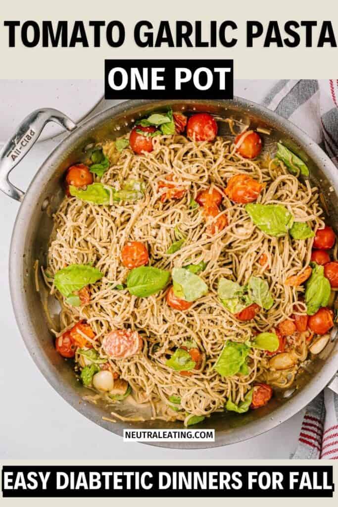 Low Carb Fresh Tomato Pasta! Best One Pan Dinner for Fall.