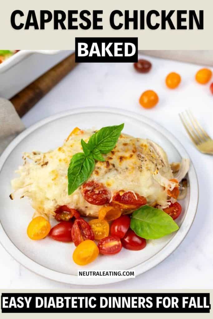 Oven Baked Caprese Chicken for Diabetics! Low Carb Healthy Chicken Recipe.