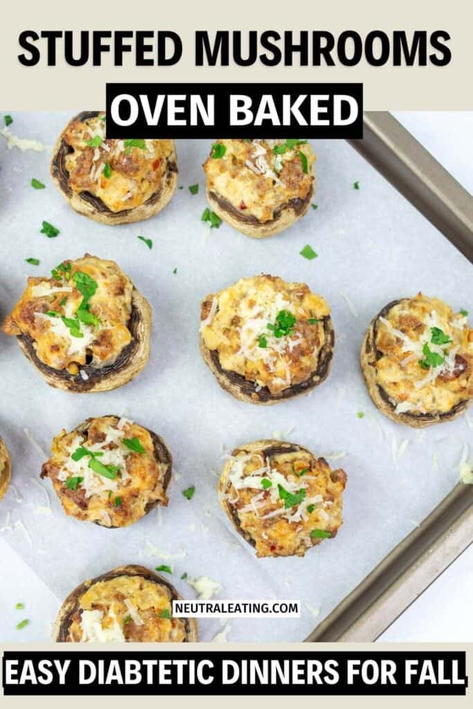Gluten Free Diabetic Stuffed Mushrooms! Yummy Keto Appetizers.