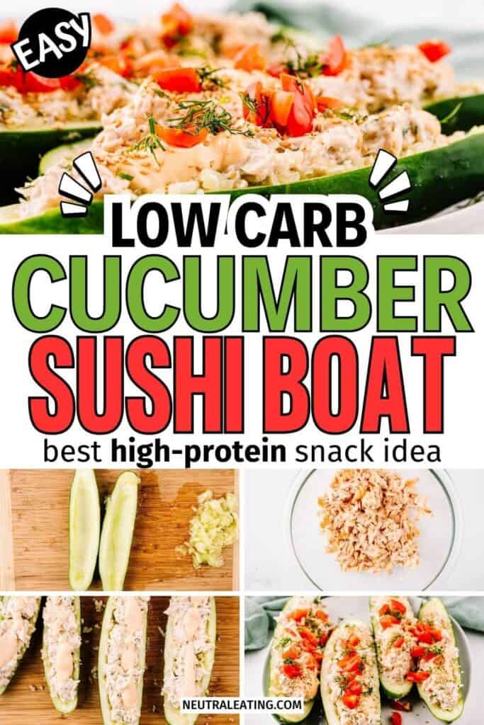 Healthy Cucumber Boat Recipe! Healthy Recipe on the go.