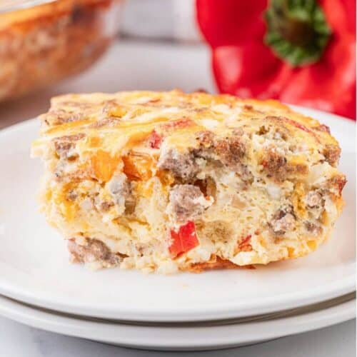 Baked Protein Breakfast Casserole: keto breakfast ideas easy, breakfast ideas for school, low carb breakfast recipes for diabetics
