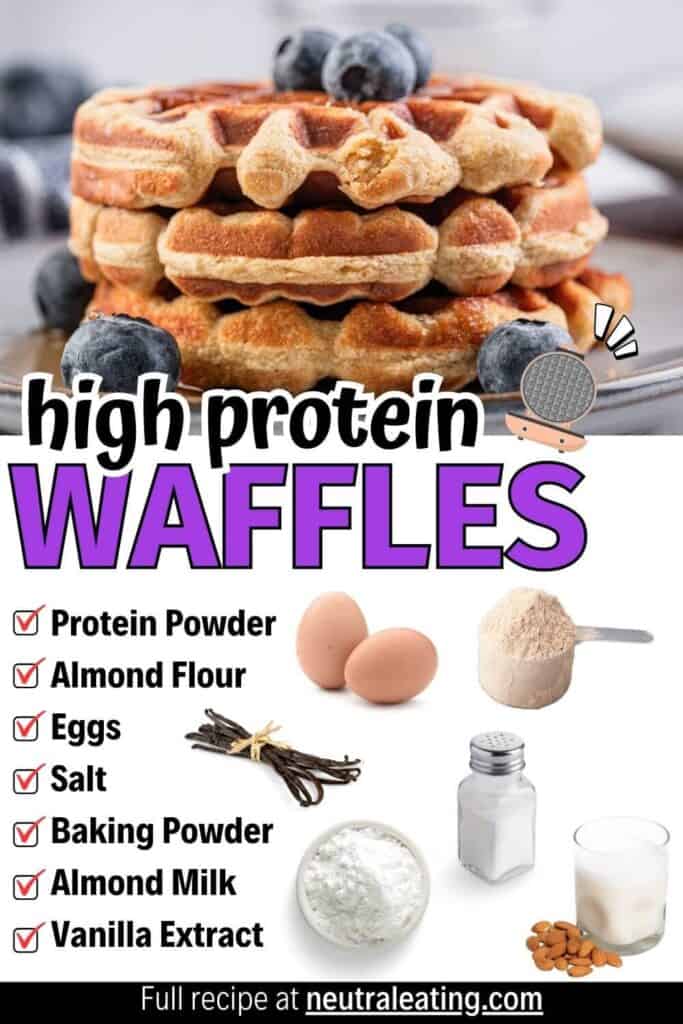 Protein Waffles Recipe: paleo low carb waffles, the best keto waffles, high protein breakfast low calorie