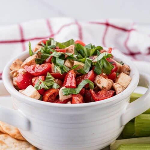 Caprese Dip Recipe: finger food snacks for party, easy healthy side dishes recipes, slumber party aesthetic food
