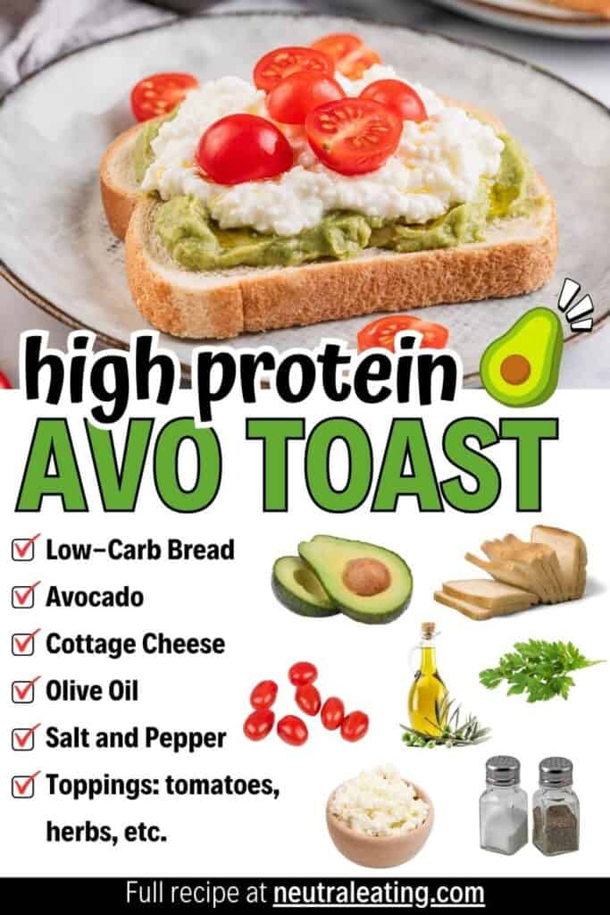 Cottage Cheese Avocado Toast Recipe: keto cold lunch ideas for men, keto breakfast recipes eggs, avocado toast with 2 eggs