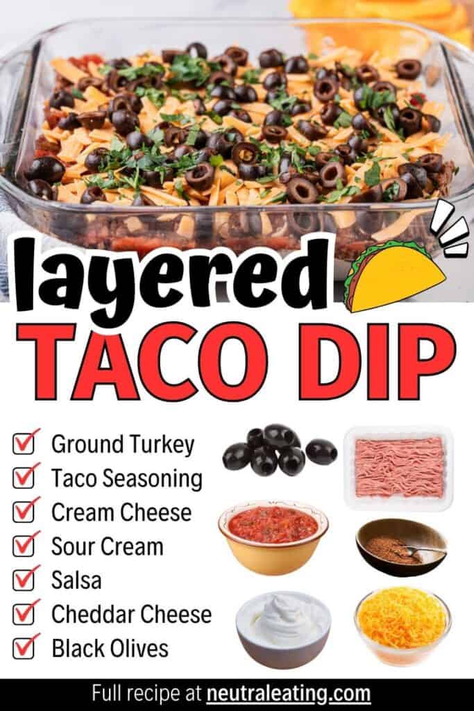 Best Taco Dip Recipe: light orderves party appetizers dinner party menu for guests taco dip to go
