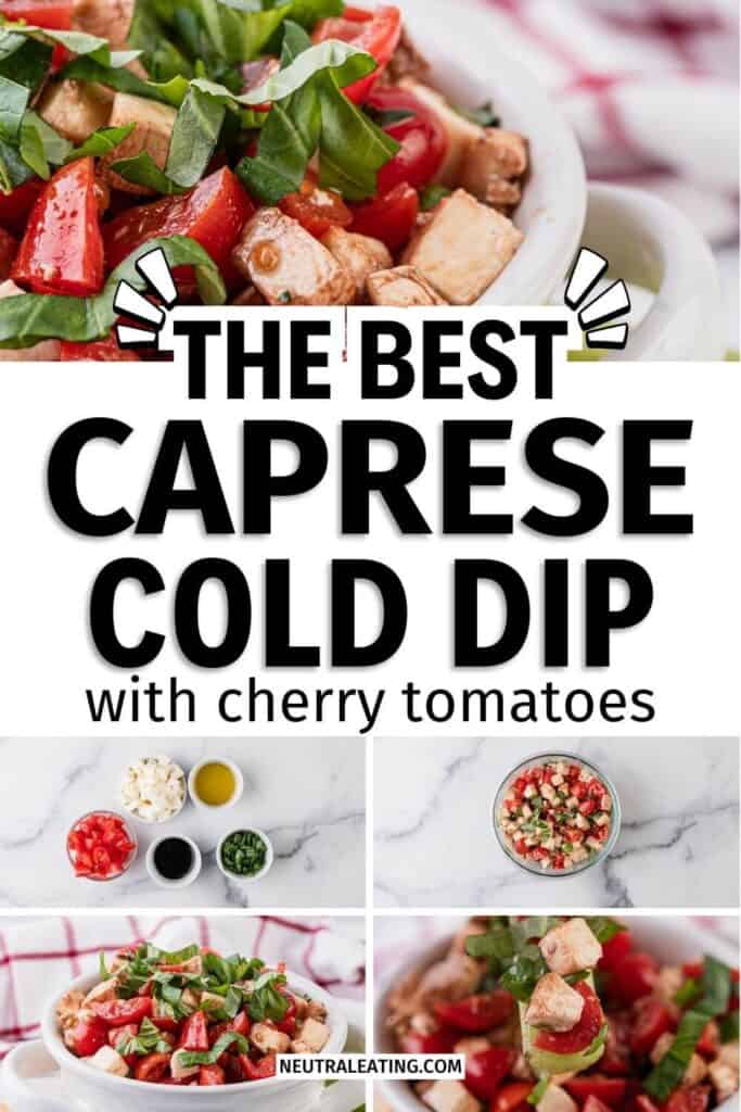 Caprese Dip Recipe: potluck side dishes kid friendly, finger foods appetizer recipes gluten free, whole 30 appetizers for party