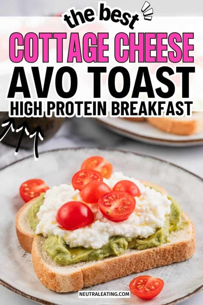 Cottage Cheese Avocado Toast Recipe: low carb recipes easy lunch, healthy breakfast zero carbs, breakfast ideas birthday