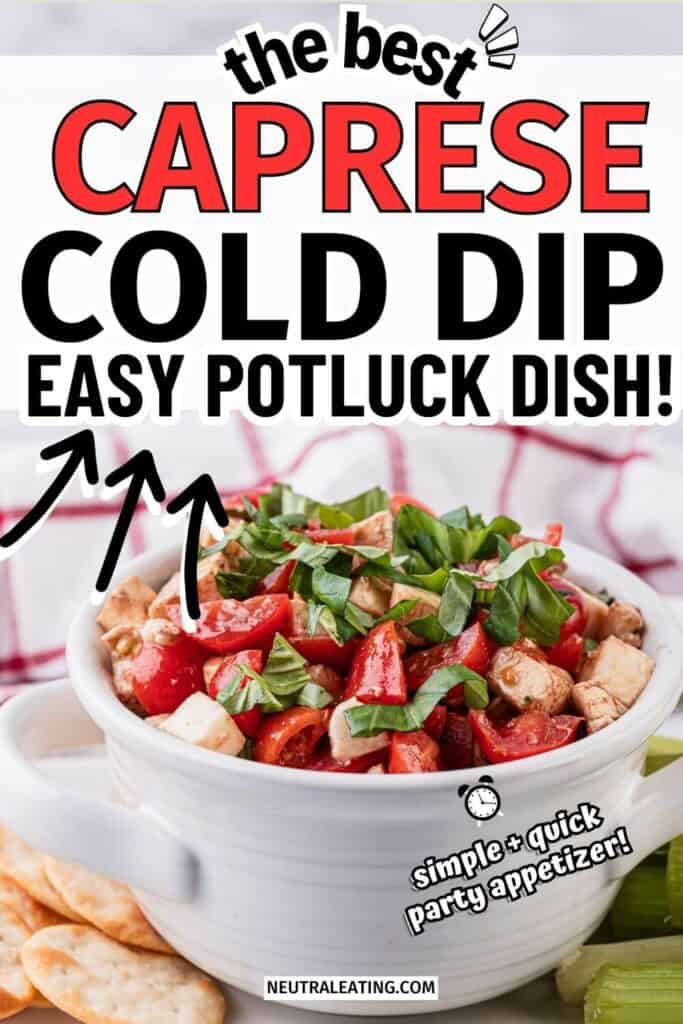 Caprese Dip Recipe: macro friendly appetizers low carb, quick party appetizers finger foods, cheap party food for a crowd budget appetizers easy